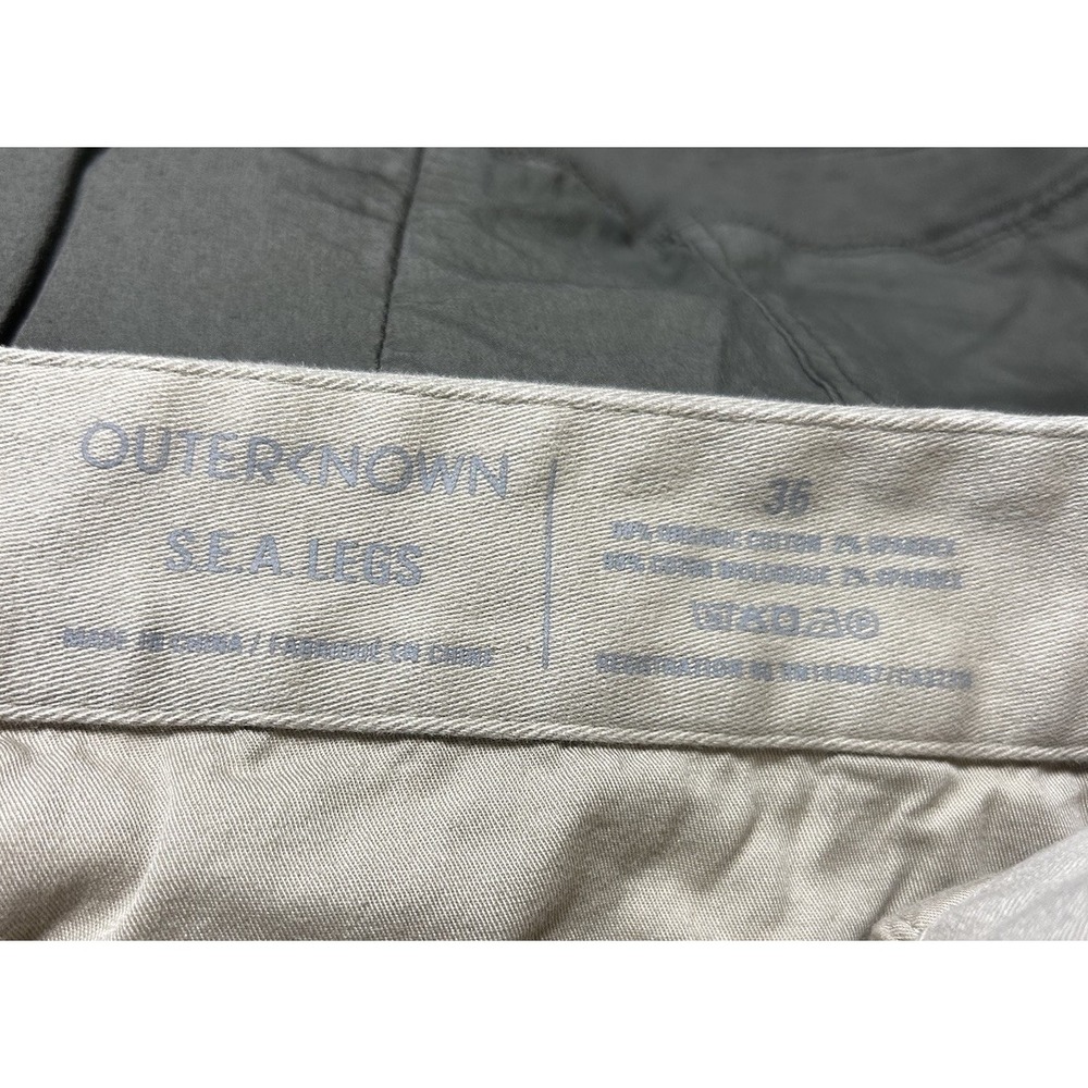 Outerknown Sea Legs Mens Organic Cotton Chino Stright Stretch Pants Beige Sz 36 - Picture 3 of 10